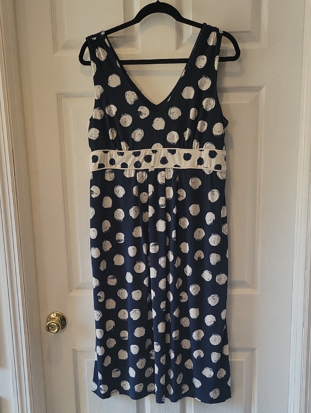 Merona Navy and White Printed Sleeveless Dress